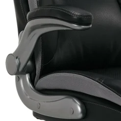 Serta Smart Layers Brinkley Ergonomic Bonded Leather High-Back Executive Office Chair, Black/Silver