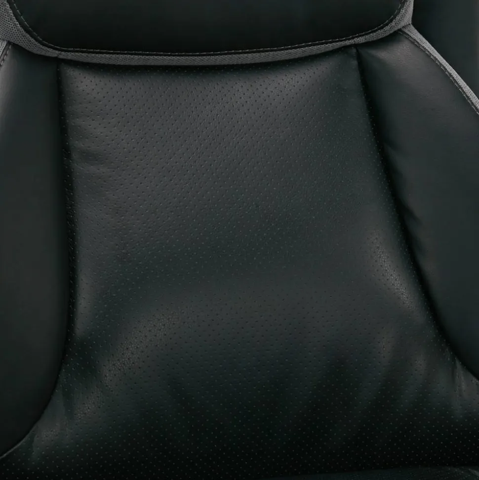 Serta Smart Layers Brinkley Ergonomic Bonded Leather High-Back Executive Office Chair, Black/Silver