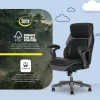 Serta SmartLayers Everett Big & Tall Ergonomic Vegan Leather High-Back Executive Office Chair, Black/Dark Gray, BIFMA Compliant
