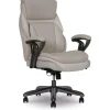 Serta SmartLayers Everett Big & Tall Ergonomic Vegan Leather High-Back Executive Office Chair, Taupe/Dark Gray, BIFMA Compliant