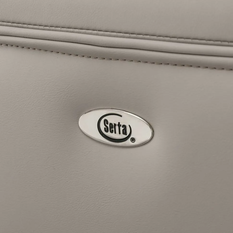 Serta SmartLayers Everett Big & Tall Ergonomic Vegan Leather High-Back Executive Office Chair, Taupe/Dark Gray, BIFMA Compliant