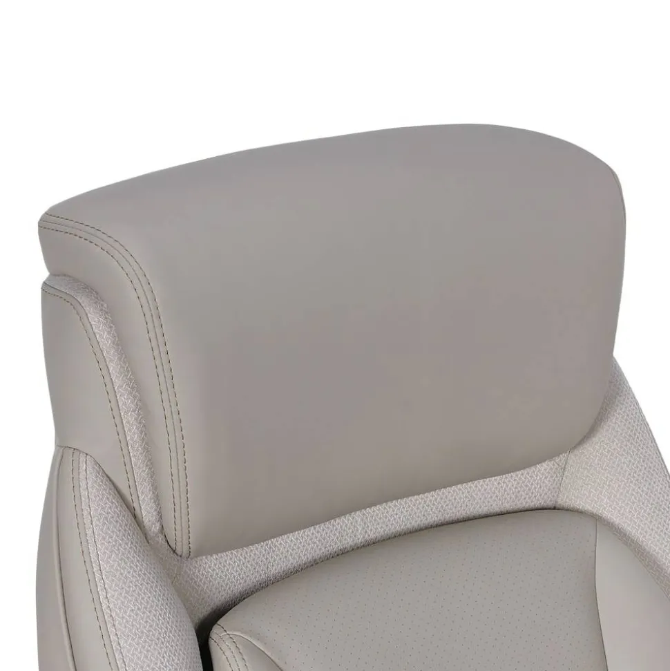 Serta SmartLayers Everett Big & Tall Ergonomic Vegan Leather High-Back Executive Office Chair, Taupe/Dark Gray, BIFMA Compliant