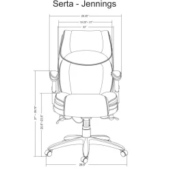 Serta Smart Layers Jennings Big & Tall Ergonomic Bonded Leather High-Back Executive Office Chair, Black/Slate