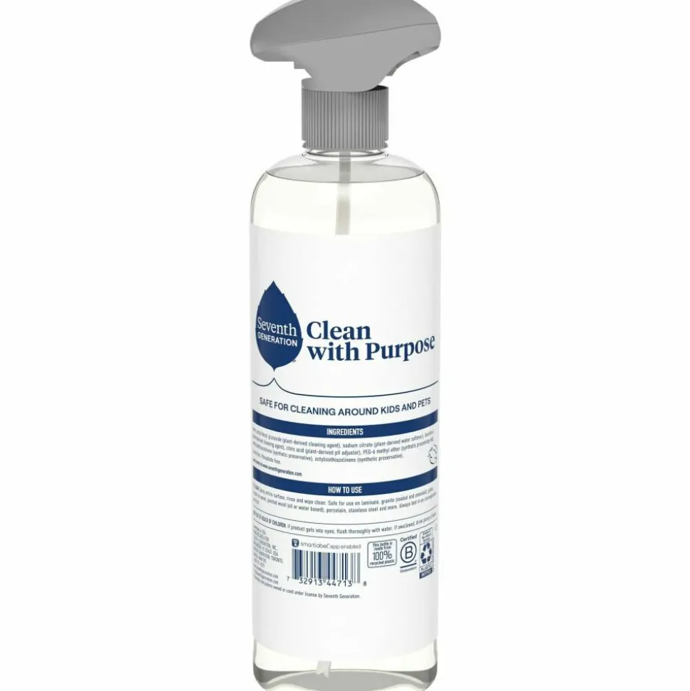 Seventh Generation All Purpose Cleaner - 23 fl oz (0.7 quart) - Fragrance-free, Dye-free, Streak-free, Non-toxic, VOC-free - Clear - 8 / Carton