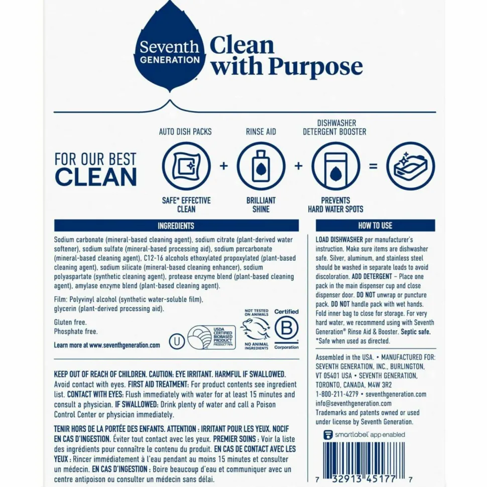 Seventh Generation Natural Dishwasher Detergent 20-Pack