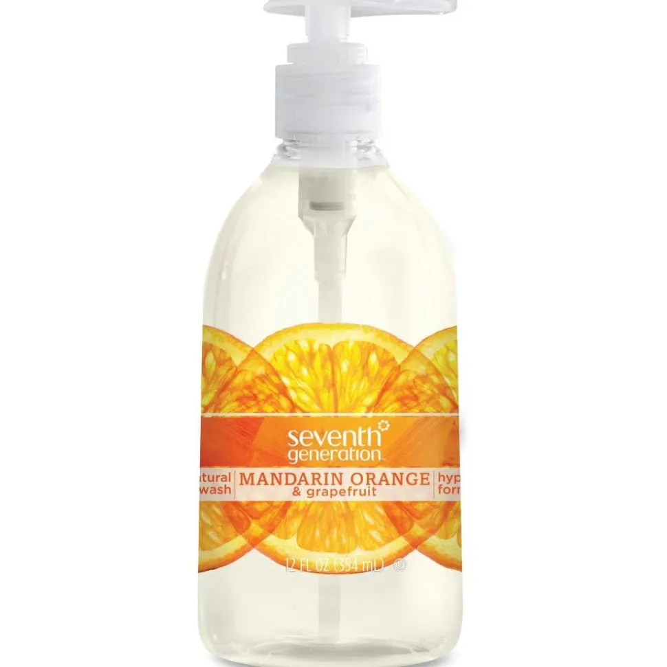 Seventh Generation Natural Liquid Hand Wash Soap, Mandarin Orange/Grapefruit Scent, 12 Oz Bottle