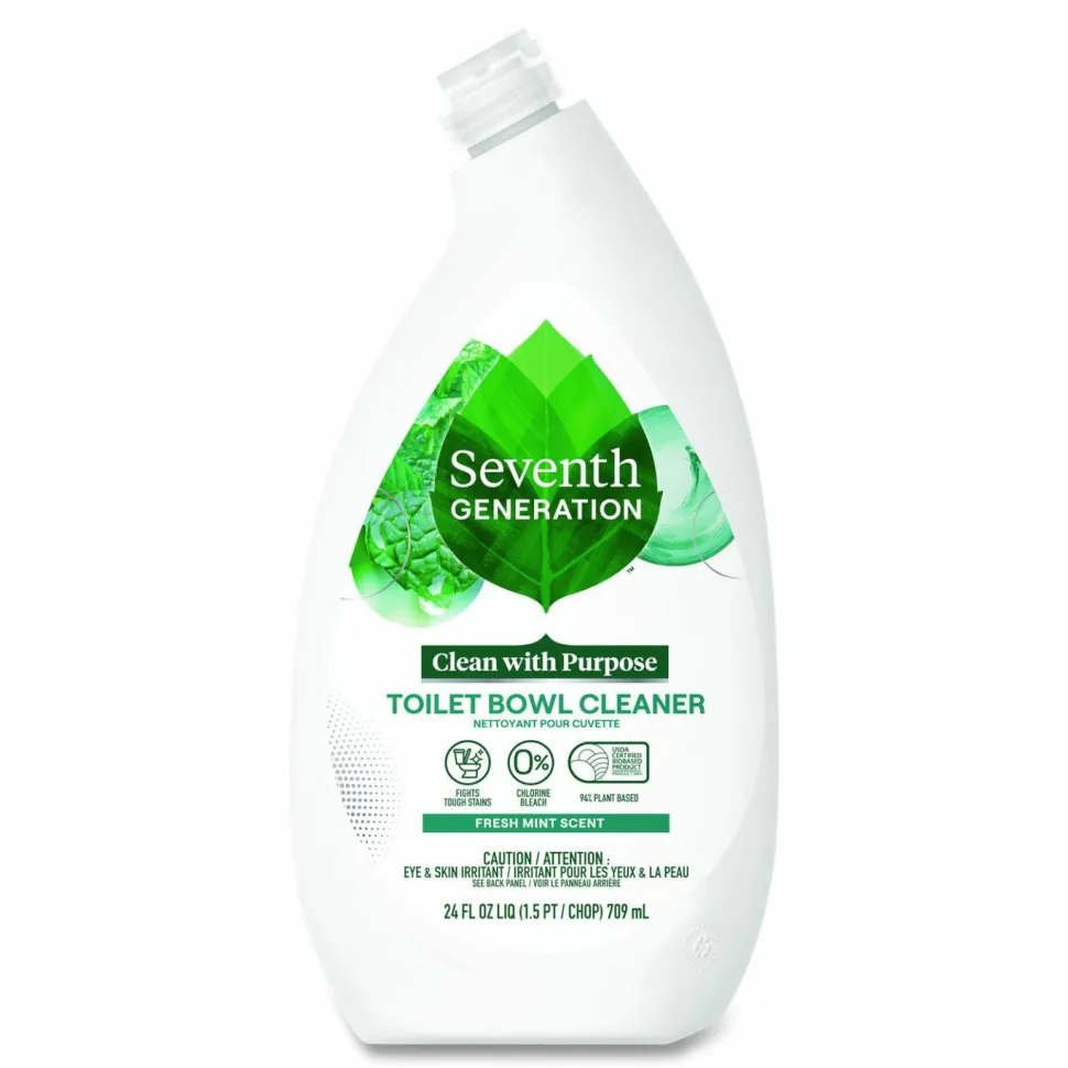 Seventh Generation Toilet Bowl Cleaner, Fresh Mint Scent, 24 oz Bottle, 4/Carton