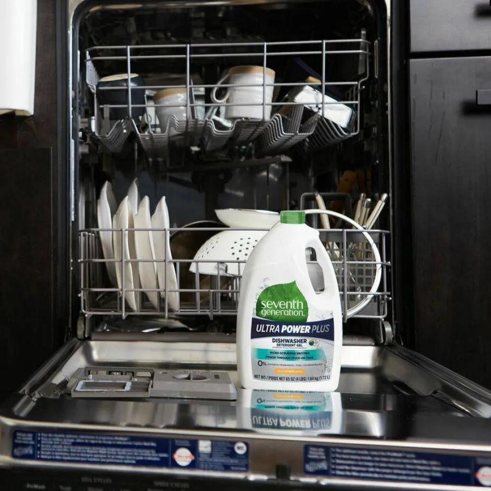 Seventh Generation Ultra Power Plus Dishwasher Gel, Fresh Citrus Scent, 65 Oz Bottle, Case of 6