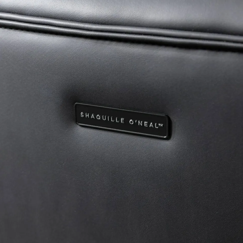 Shaquille O'Neal Maximos Big & Tall Ergonomic Vegan Leather High-Back Executive Office Chair, Black/Silver, BIFMA Compliant