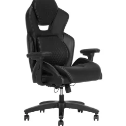 Shaquille O'Neal Sciron Big & Tall Ergonomic High-Back Vegan Leather Executive Gaming Office Chair, Black, BIFMA Compliant