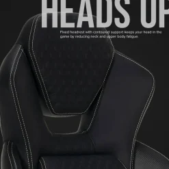 Shaquille O'Neal Sciron Big & Tall Ergonomic High-Back Vegan Leather Executive Gaming Office Chair, Black, BIFMA Compliant