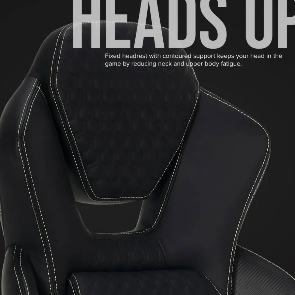 Shaquille O'Neal Sciron Big & Tall Ergonomic High-Back Vegan Leather Executive Gaming Office Chair, Black, BIFMA Compliant