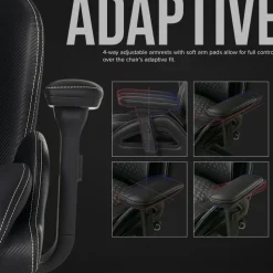 Shaquille O'Neal Sciron Big & Tall Ergonomic High-Back Vegan Leather Executive Gaming Office Chair, Black, BIFMA Compliant