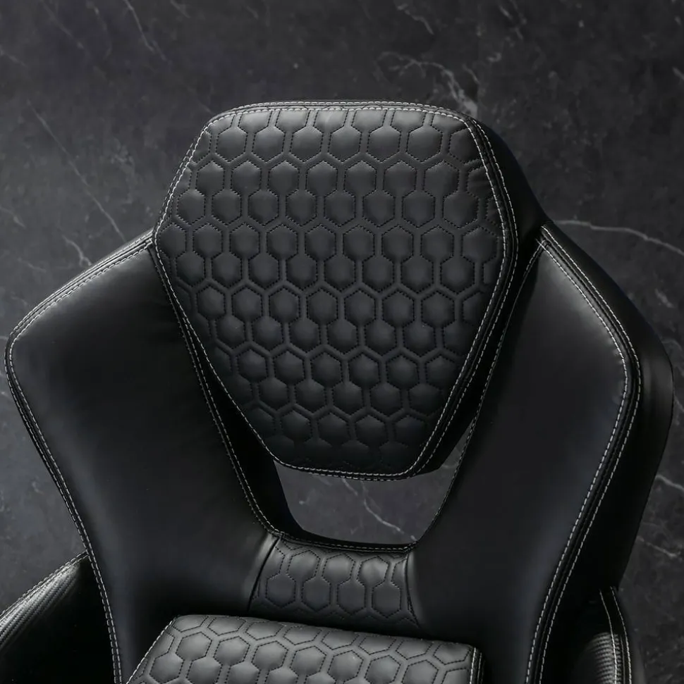 Shaquille O'Neal Sciron Big & Tall Ergonomic High-Back Vegan Leather Executive Gaming Office Chair, Black, BIFMA Compliant