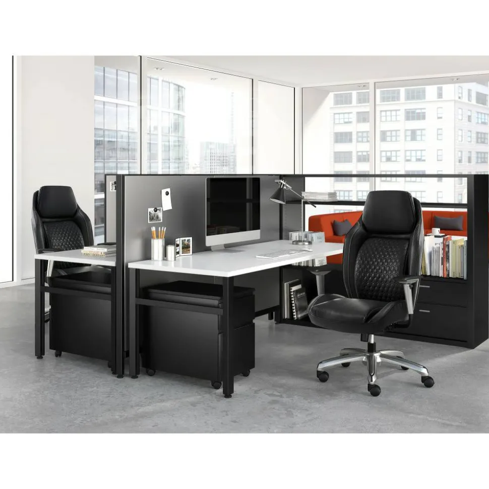 Shaquille O'Neal Zephyrus Ergonomic Bonded Leather High-Back Executive Office Chair, Black