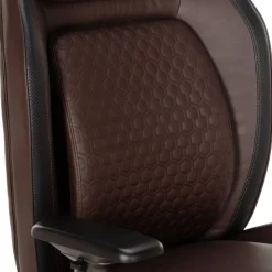 Shaquille O'Neal Zephyrus Ergonomic Bonded Leather High-Back Executive Office Chair, Walnut/Silver, BIFMA Compliant