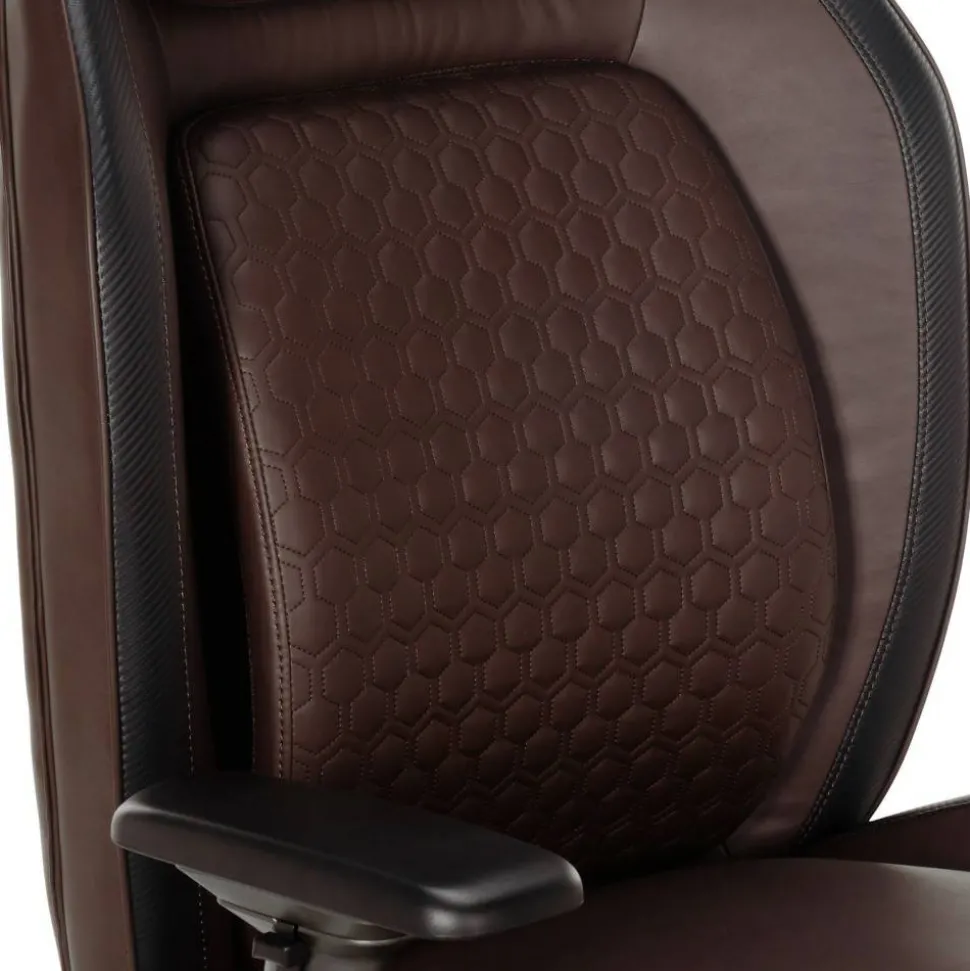 Shaquille O'Neal Zephyrus Ergonomic Bonded Leather High-Back Executive Office Chair, Walnut/Silver, BIFMA Compliant