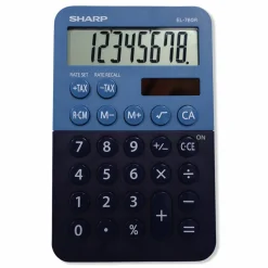 Sharp EL-760RBBL Handheld Calculator, 8-Digit LCD