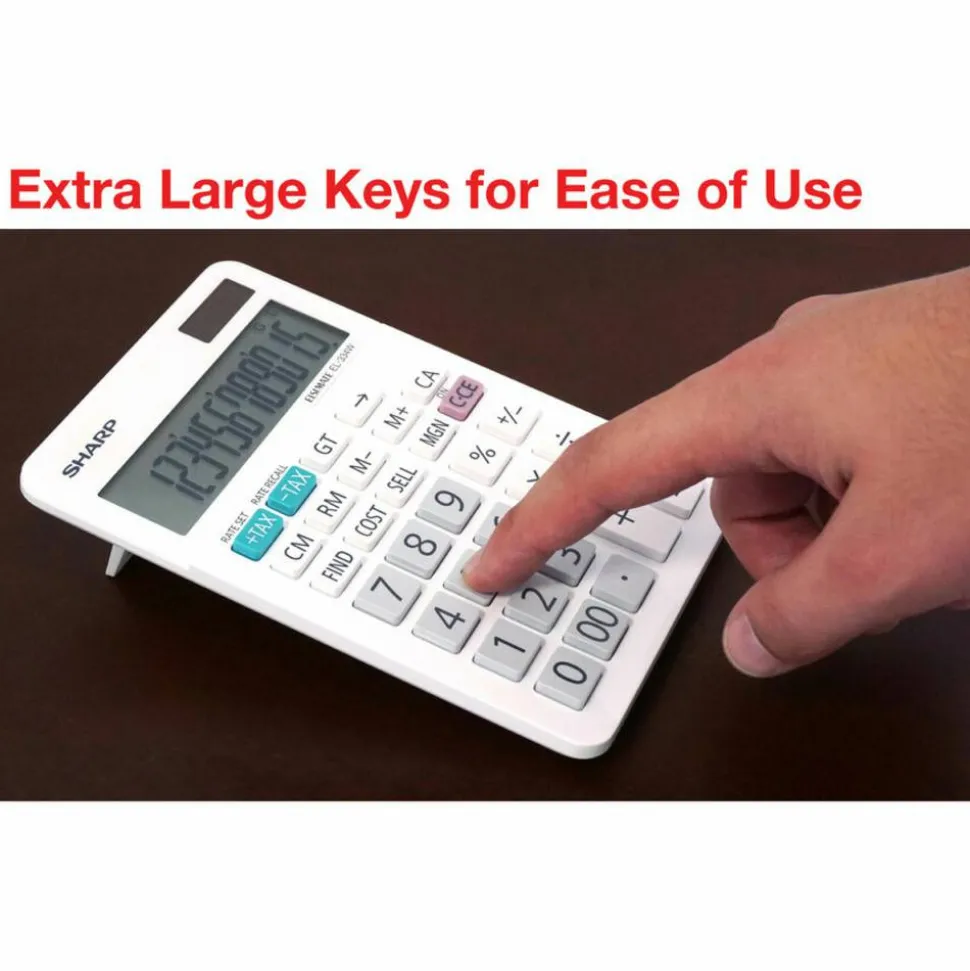 Sharp White Series Desktop Calculator, EL-334WB