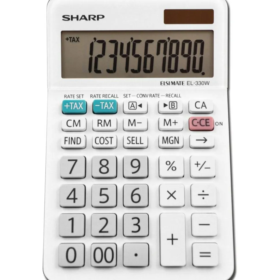 Sharp White Series Desktop Calculator, EL-330WB