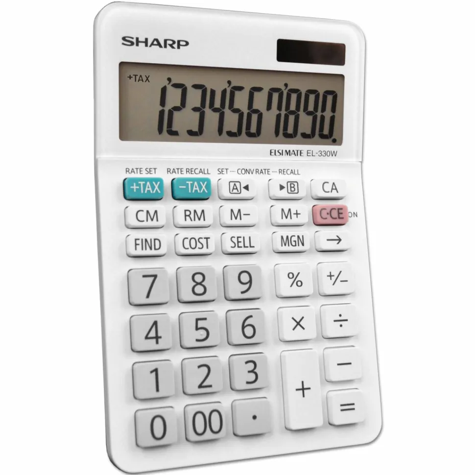 Sharp White Series Desktop Calculator, EL-330WB