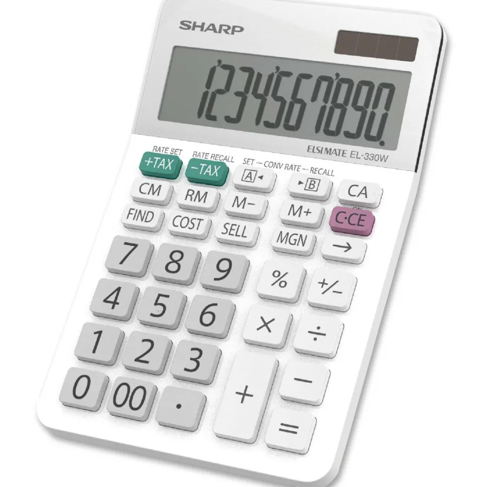 Sharp White Series Desktop Calculator, EL-330WB