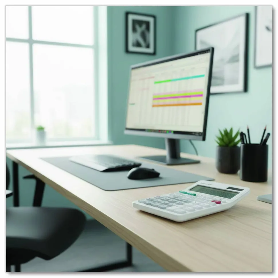 Sharp White Series Desktop Calculator, EL-330WB