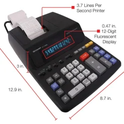 Sharp EL-2196BL Printing Calculator, Black