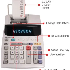 Sharp EL-1801V 12-Digit Printing Calculator