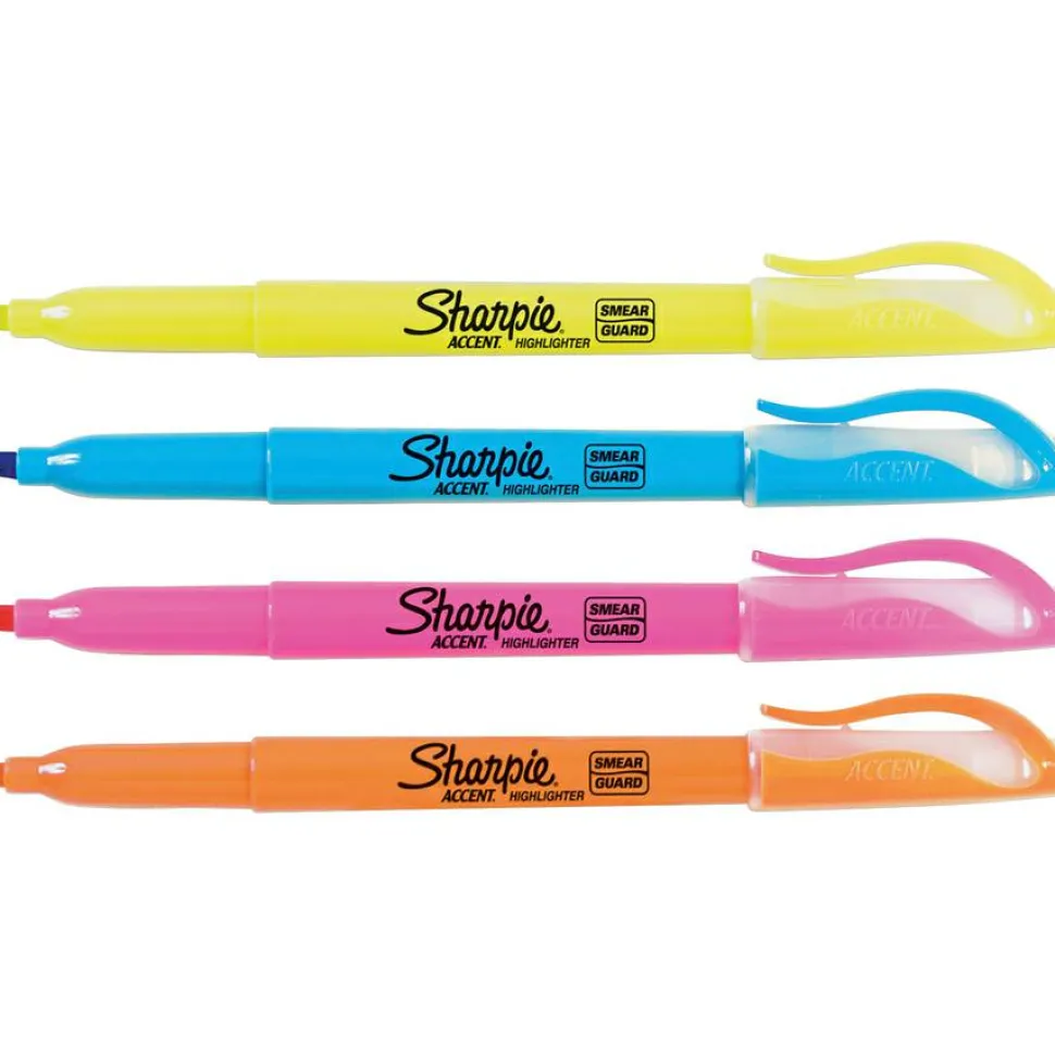 Sharpie Accent Pocket Highlighters, Assorted, Pack Of 4