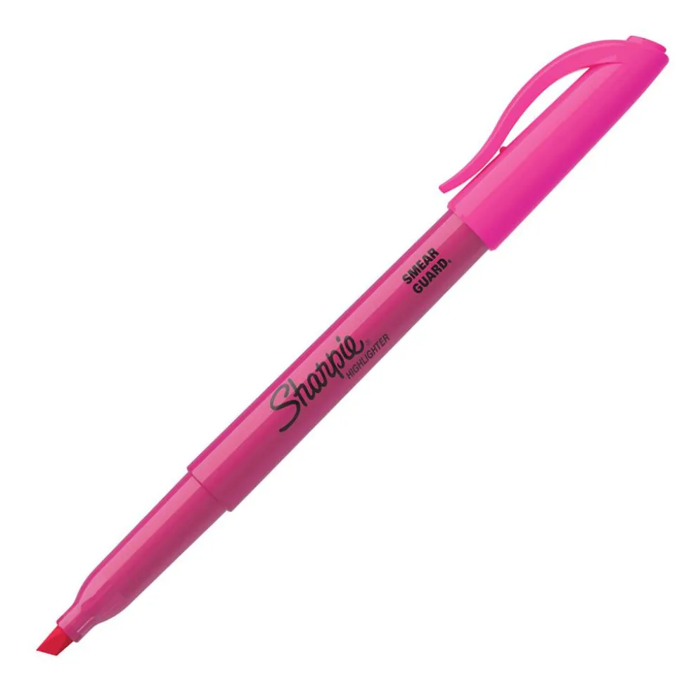 Sharpie Accent Pocket Highlighters, Fluorescent Pink, Box Of 12