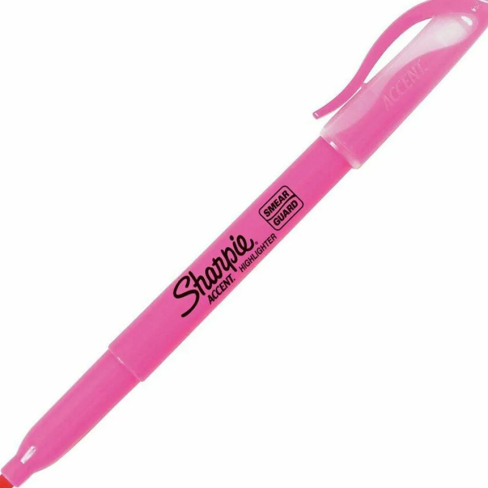Sharpie Accent Pocket Highlighters, Fluorescent Pink, Box Of 12