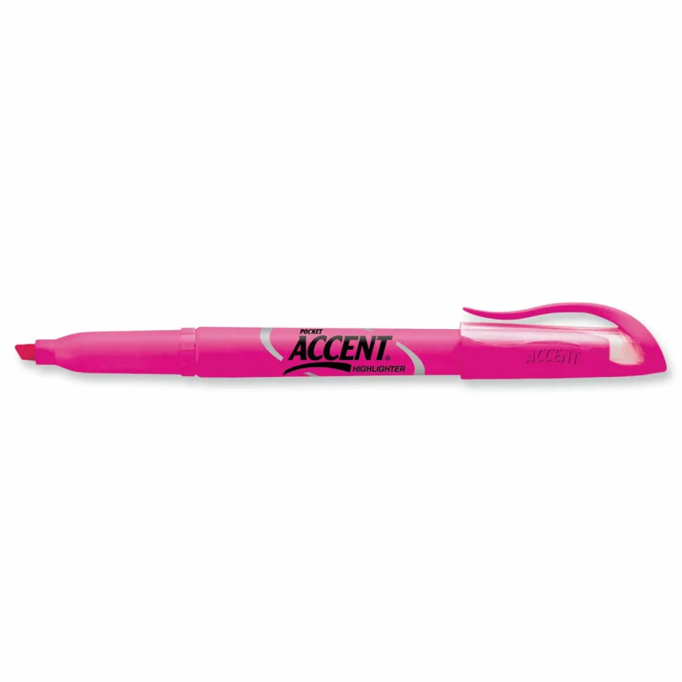 Sharpie Accent Pocket Highlighters, Fluorescent Pink, Box Of 12