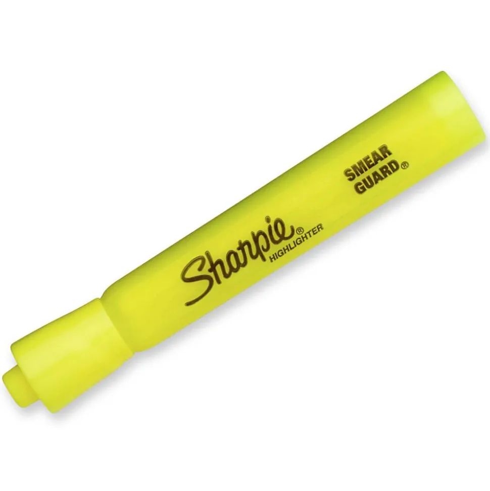 Sharpie Accent Tank Highlighters, Fluorescent Yellow, Pack Of 36
