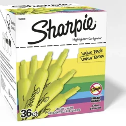 Sharpie Accent Tank Highlighters, Fluorescent Yellow, Pack Of 36