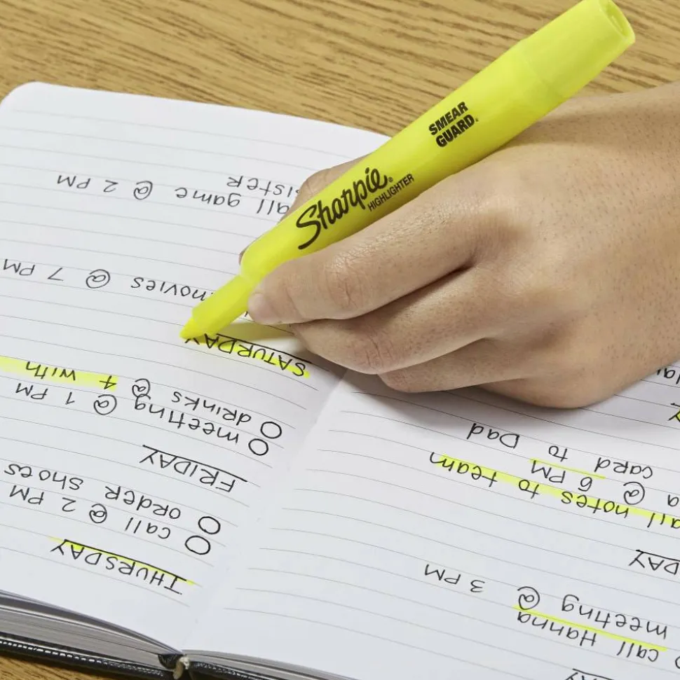 Sharpie Accent Tank Highlighters, Fluorescent Yellow, Pack Of 36