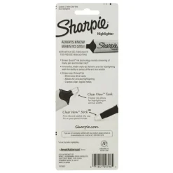 Sharpie Clear View Highlighter Stick, Chisel Point, Yellow, Pack Of 3