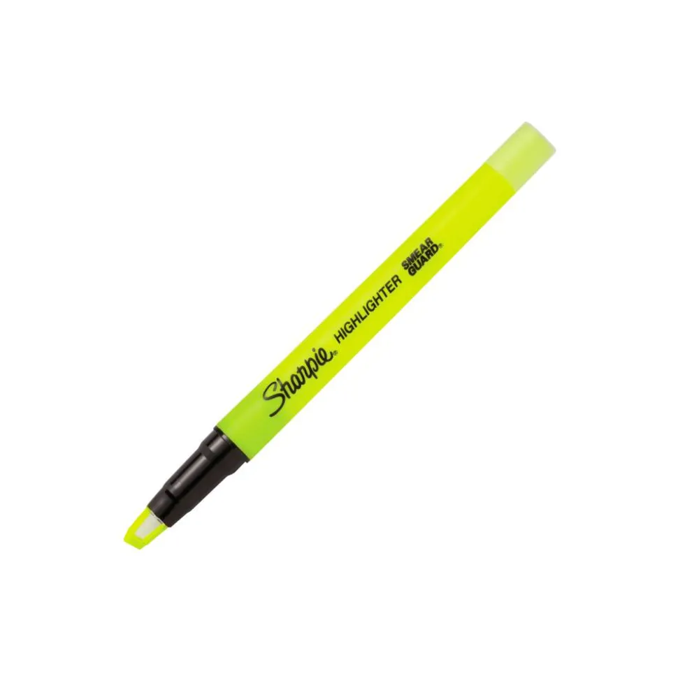 Sharpie Clear View Highlighter Stick, Chisel Point, Yellow, Pack Of 3