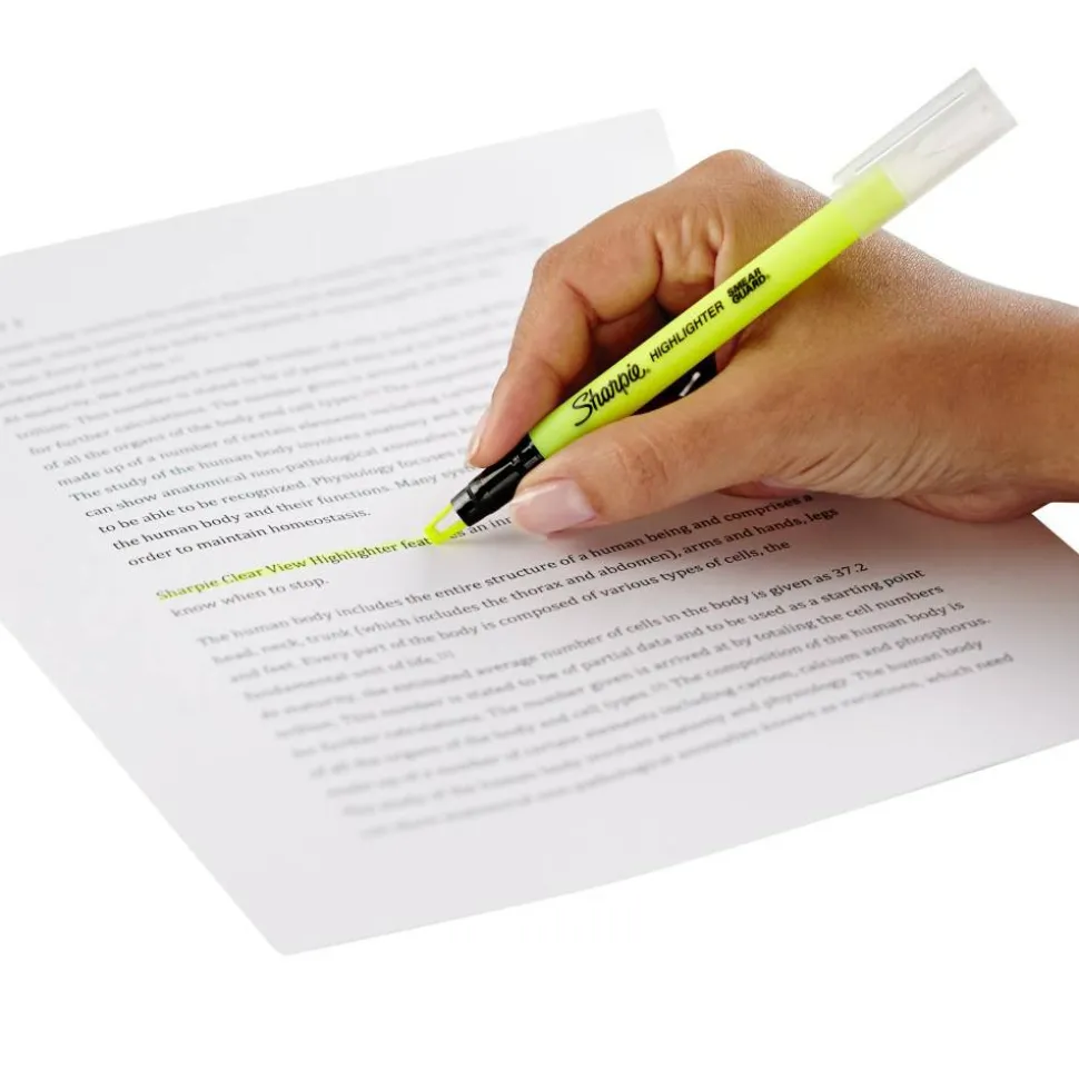 Sharpie Clear View Highlighter Stick, Chisel Point, Assorted Colors, Pack Of 3