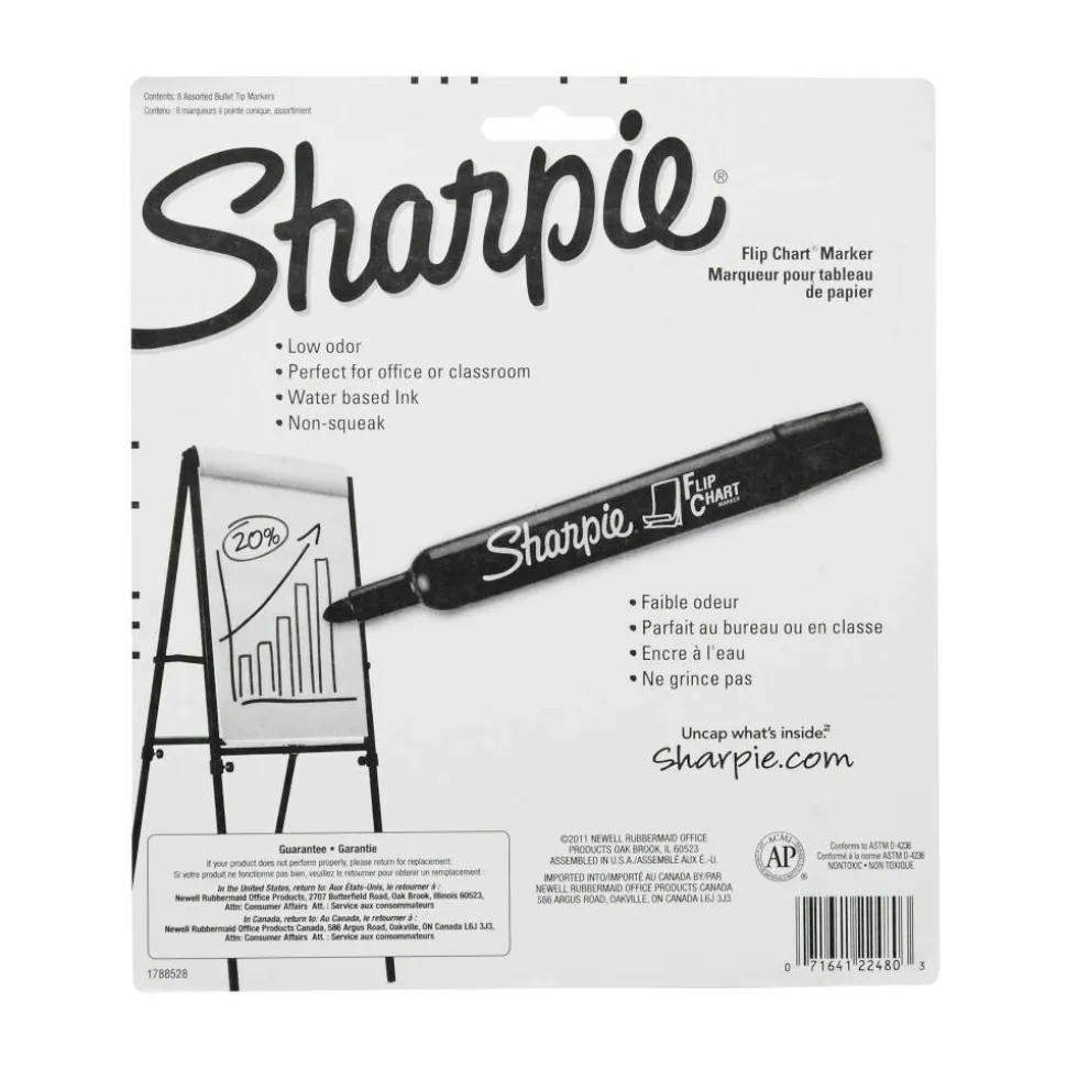 Sharpie Flip Chart Markers, Assorted, Pack Of 8, 22480