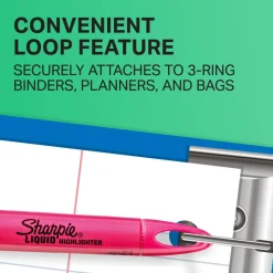 Sharpie Liquid Highlighters, Chisel Tip, Fluorescent Pink, Box of 12