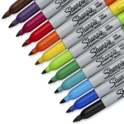 Sharpie Permanent Fine-Point Markers, Assorted Colors, Pack Of 12 Markers