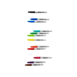 Sharpie Permanent Fine-Point Markers, Assorted Colors, Pack Of 12 Markers