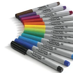 Sharpie Permanent Ultra-Fine Point Markers, Assorted Colors, Pack Of 12 Markers