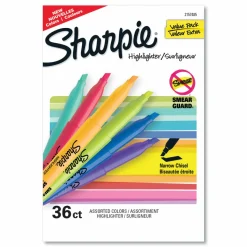 Sharpie Pocket Style Highlighters, Assorted Ink Colors, Chisel-Tip, Assorted Barrel Colors, 36/Pack