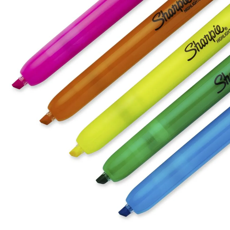 Sharpie Retractable Highlighters, Assorted Colors, Pack Of 5
