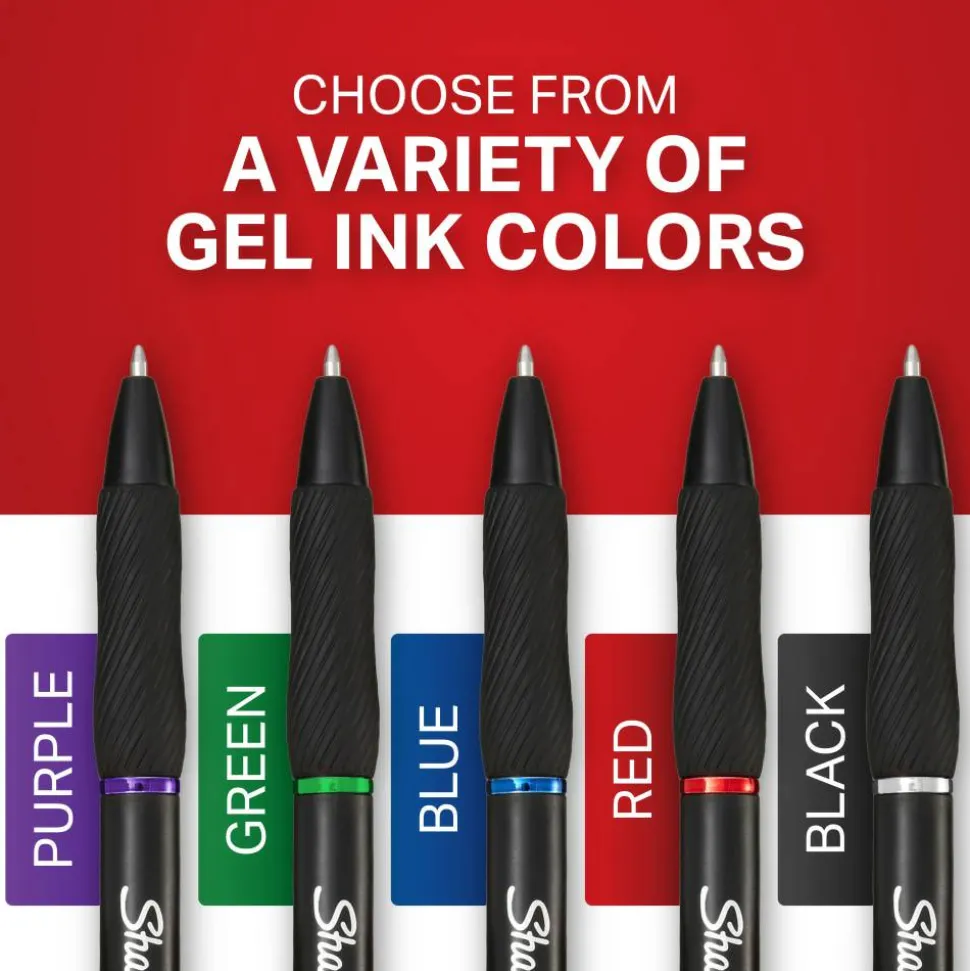 Sharpie S Gel Pens, Bold Point, 1.0 mm, Black Barrel, Black Ink, Pack Of 36 Pens