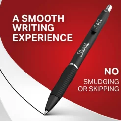 Sharpie S Gel Pens, Bold Point, 1.0 mm, Black Barrel, Black Ink, Pack Of 36 Pens