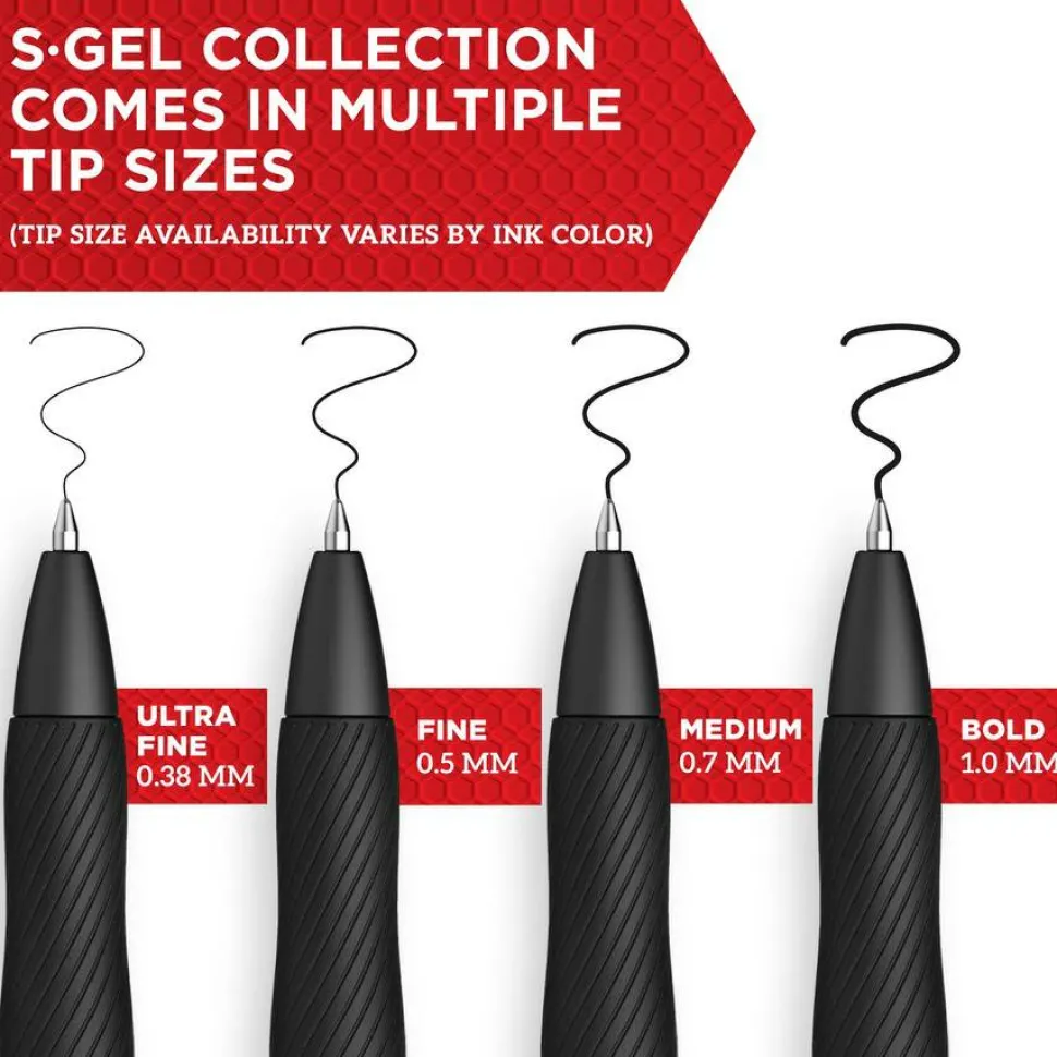 Sharpie S Gel Pens, Medium Point, 0.7 mm, Black Barrel, Assorted Ink, Pack Of 8 Pens