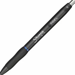 Sharpie S Gel Pens, Medium Point, 0.7 mm, Black/Blue Barrel, Blue Ink, Pack Of 12 Pens